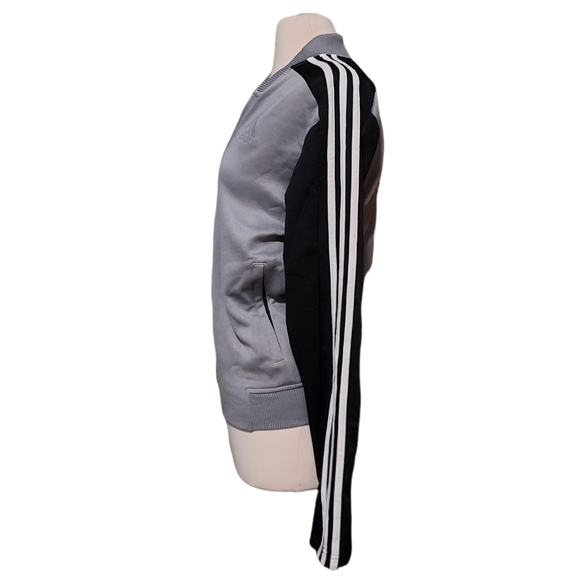 Adidas M Jacket Fullzip Gray Black White Track Jogger Sweat Suit. Dimens… - Picture 2 of 3